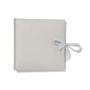 HEMA Fotoboek met strik 24x24.5 linnen zilver