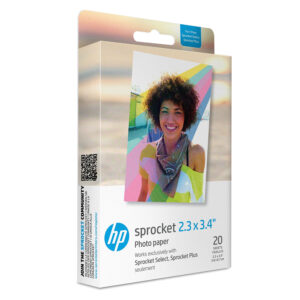 HP Sprocket 2.3” x 3.4” Premium Zink Sticky-Back Photo Paper (20 Sheets)