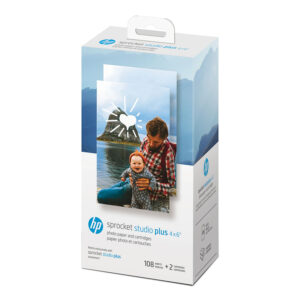 HP Sprocket Studio Plus 4x6 Photo Paper and Cartridges Kit (includes 108 sheets and 2 cartridges)