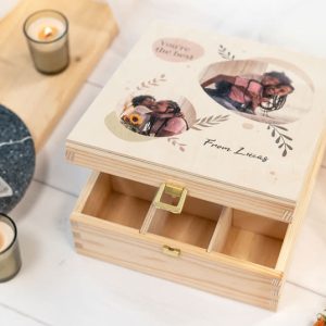 Theedoos met bedrukking