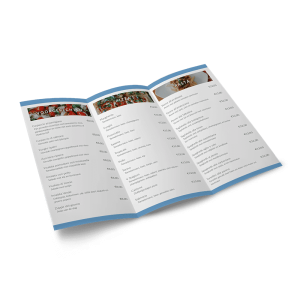 Menukaart Drieluik A3 Staand