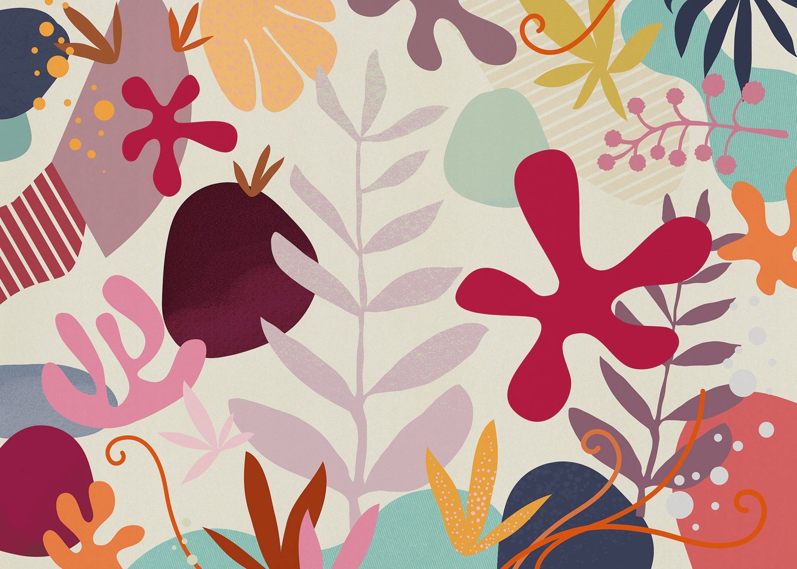 Fotobehang - Happy Corals 350x250cm - Vliesbehang 1 Fotobehang - Happy Corals 350x250cm - Vliesbehang