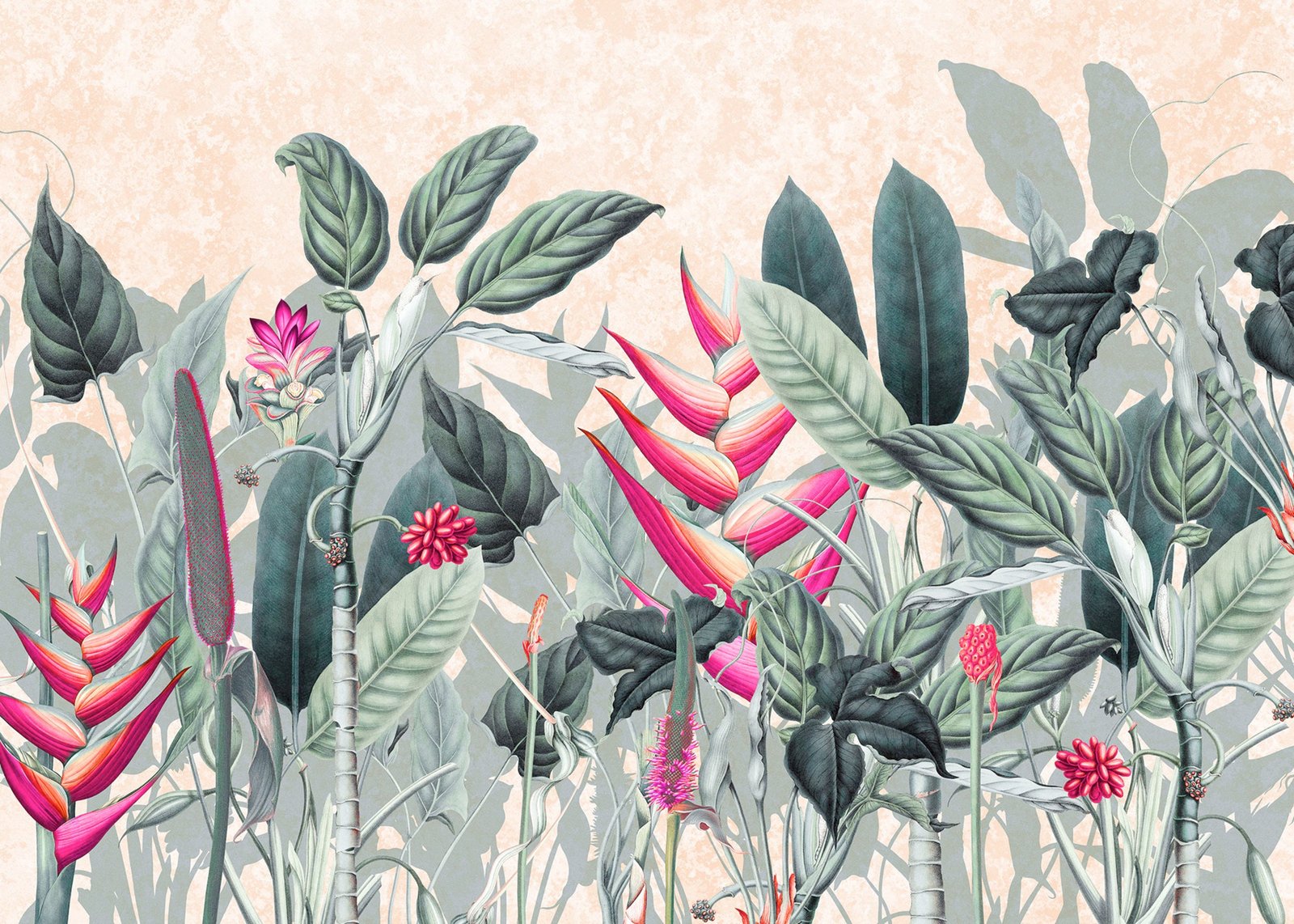 Fotobehang - Soft Jungle 350x250cm - Vliesbehang 1 Fotobehang - Soft Jungle 350x250cm - Vliesbehang