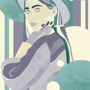 Fotobehang - Woman Hat Color 150x250cm - Vliesbehang