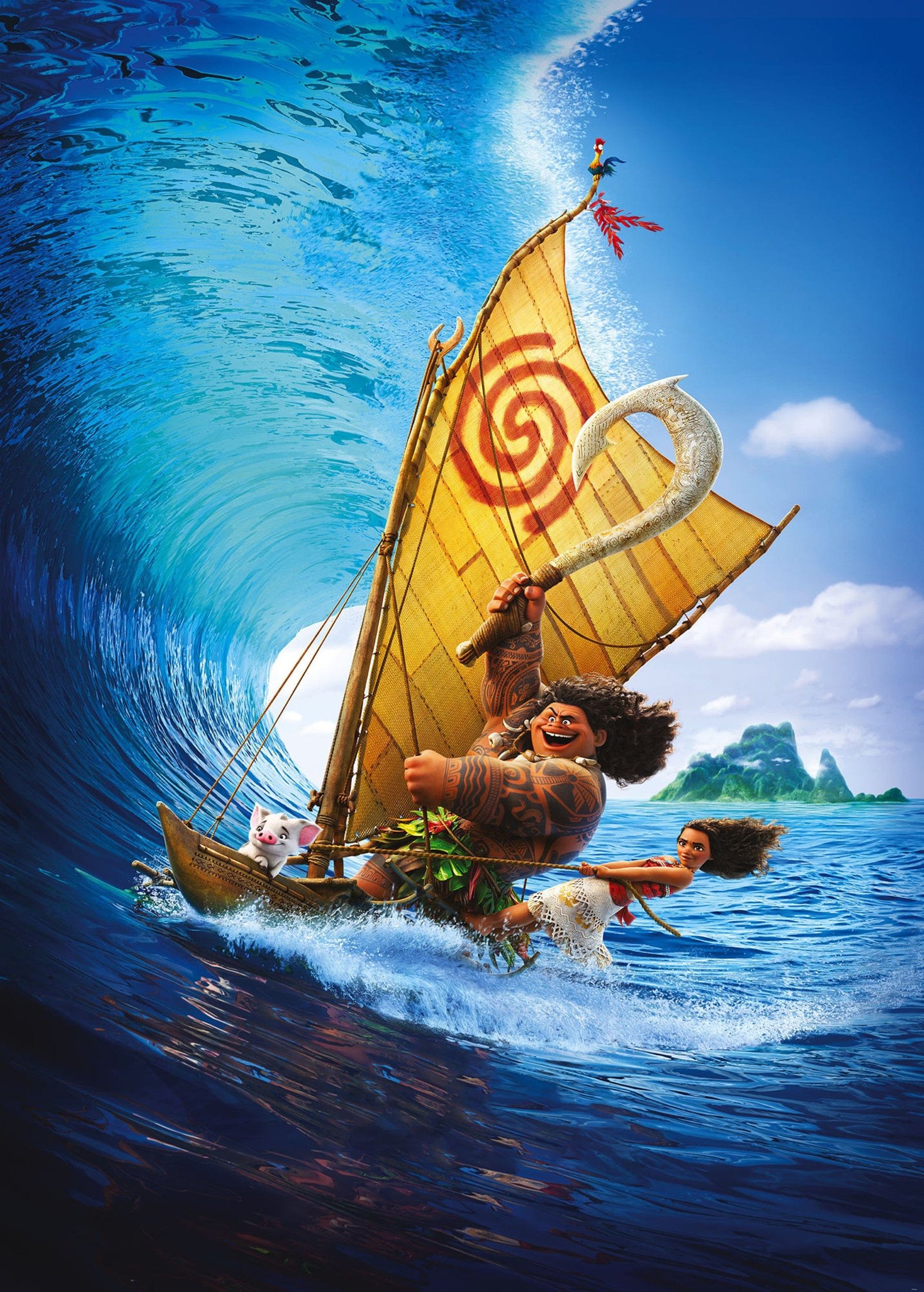 Fotobehang - Moana Ride the Wave 200x280cm - Vliesbehang 1 Fotobehang - Moana Ride the Wave 200x280cm - Vliesbehang