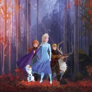 Fotobehang - Frozen Autumn Glade 400x280cm - Vliesbehang