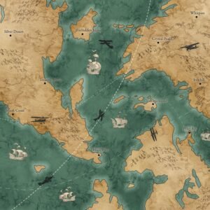 Fotobehang - Old Travel Map 300x280cm - Vliesbehang