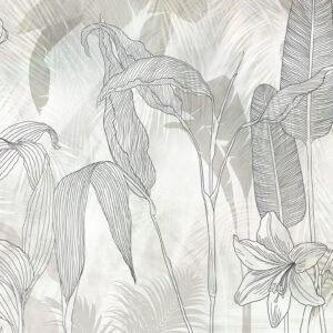 Fotobehang - Linierte Lilien 400x250cm - Vliesbehang