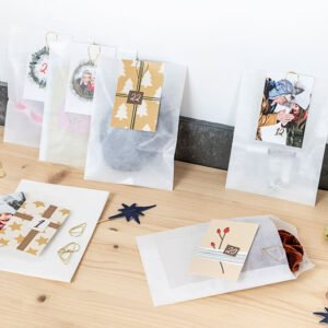 DIY adventskalender zakjes met zwarte paperclip - set van 24