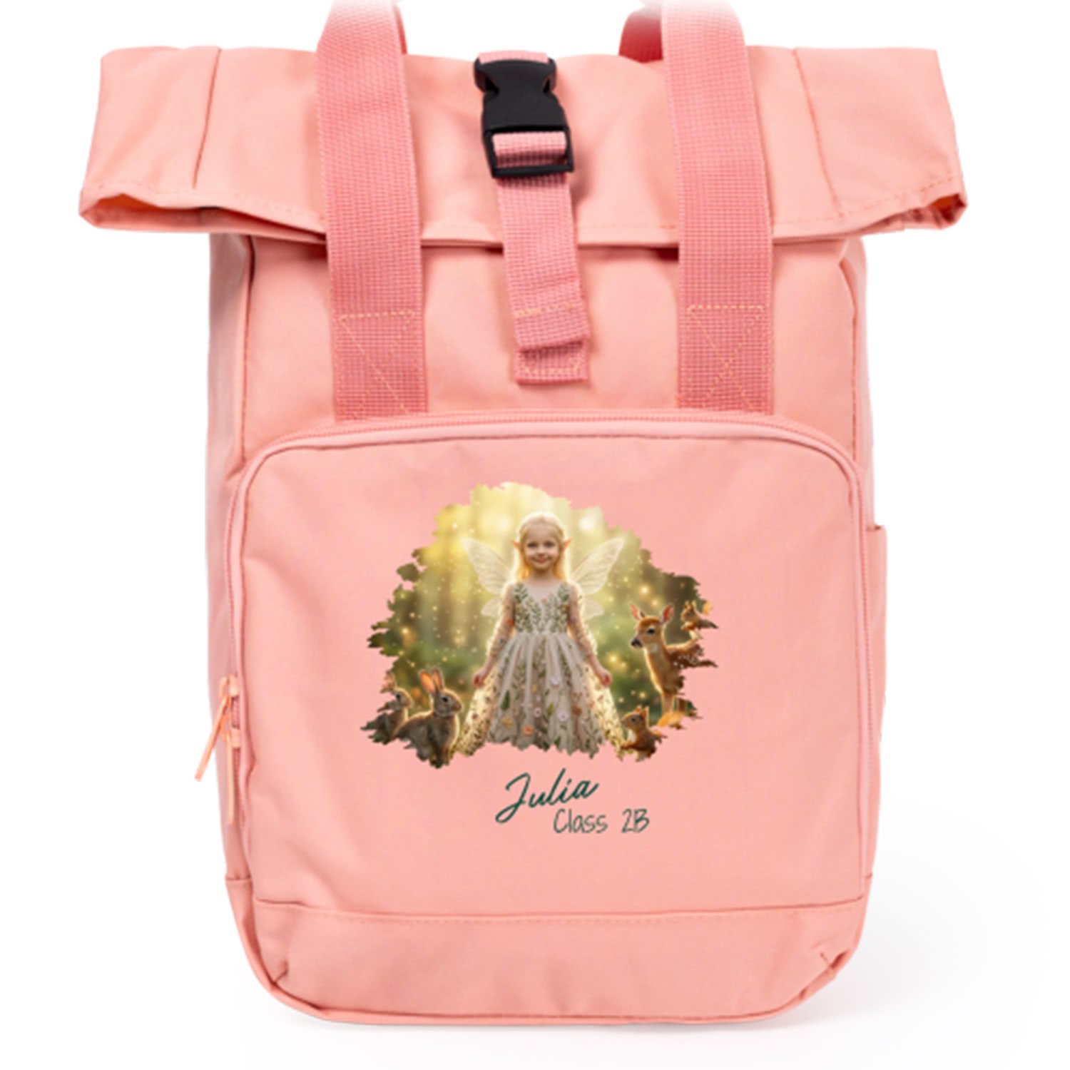 Rugzak roze met print 1 Rugzak roze met print
