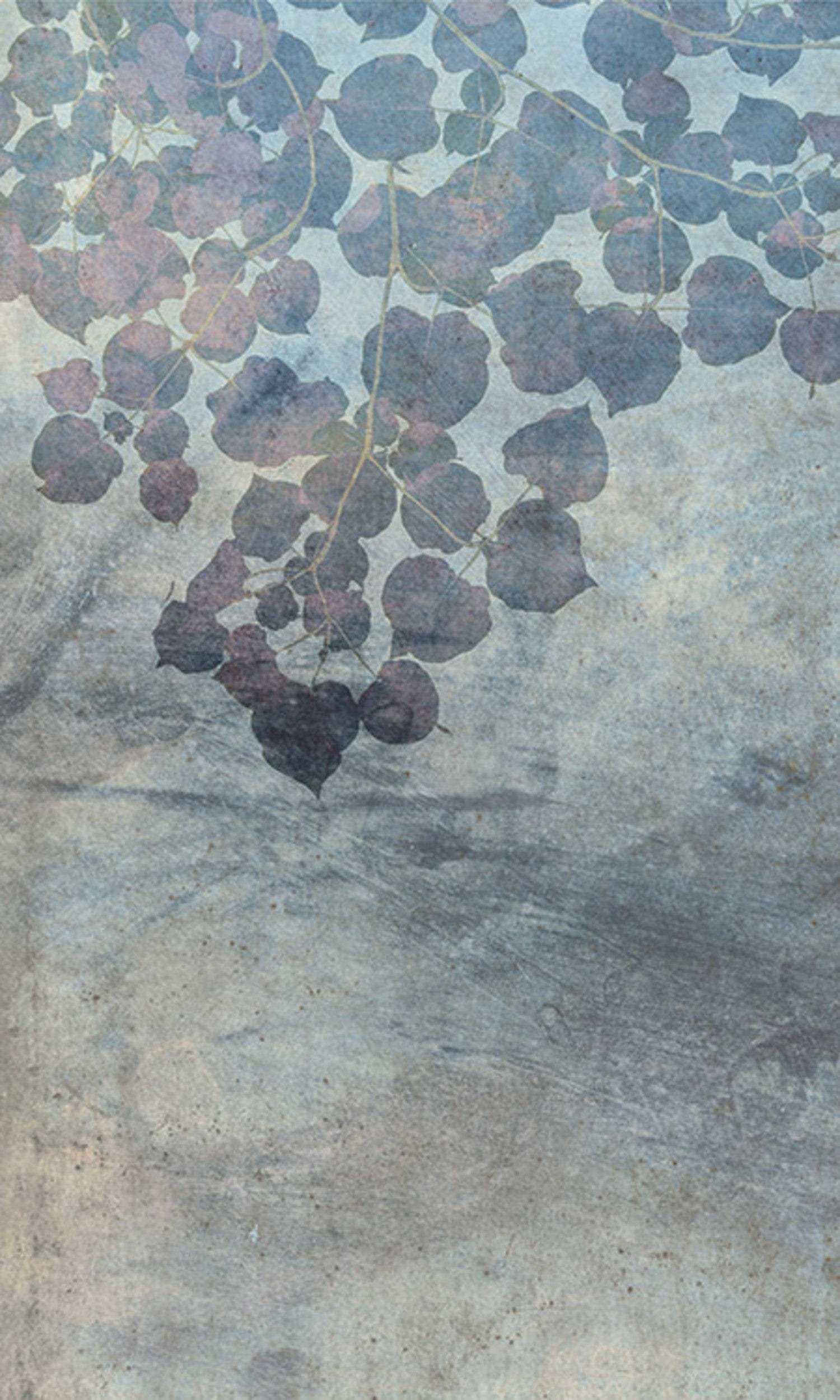Fotobehang - Blue Leaves Abstract 150x250cm - Vliesbehang 1 Fotobehang - Blue Leaves Abstract 150x250cm - Vliesbehang