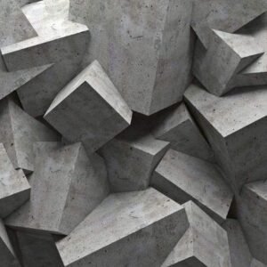Fotobehang - Concrete Cubes 375x250cm - Vliesbehang