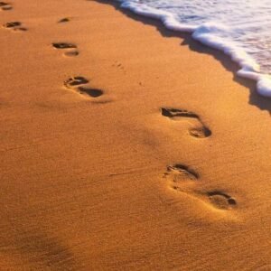 Fotobehang - Footsteps 150x250cm - Vliesbehang