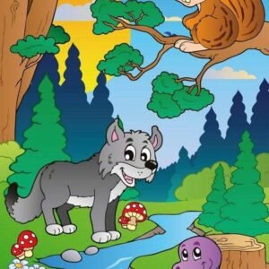 Fotobehang - Forest Animals 150x250cm - Vliesbehang