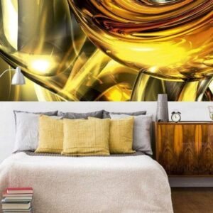 Fotobehang - Golden Wires 375x150cm - Vliesbehang