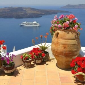 Fotobehang - Greece 225x250cm - Vliesbehang