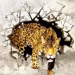 Fotobehang - Hunting Panther 225x250cm - Vliesbehang