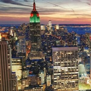 Fotobehang - New York Skyscrapers 150x250cm - Vliesbehang