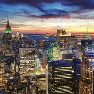 Fotobehang - NY Skyscrapers 375x250cm - Vliesbehang