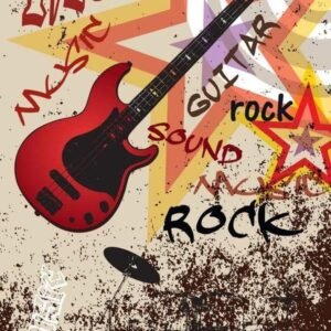 Fotobehang - Red Guitar 150x250cm - Vliesbehang