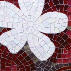 Fotobehang - Red Mosaic 150x250cm - Vliesbehang