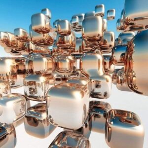 Fotobehang - Silver Cubes 375x250cm - Vliesbehang
