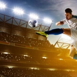 Fotobehang - Soccer Player 375x150cm - Vliesbehang