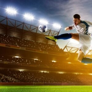 Fotobehang - Soccer Player 375x250cm - Vliesbehang