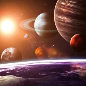 Fotobehang - Solar System 225x250cm - Vliesbehang
