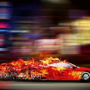 Fotobehang - Speeding Car 375x250cm - Vliesbehang