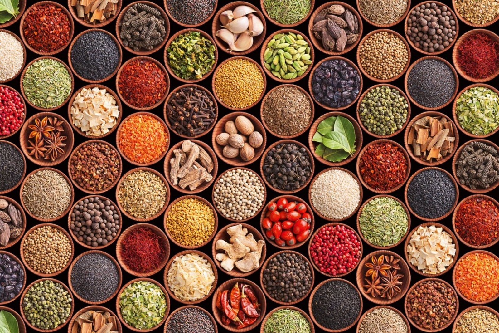 Fotobehang - Spice Bowls 375x250cm - Vliesbehang 1 Fotobehang - Spice Bowls 375x250cm - Vliesbehang