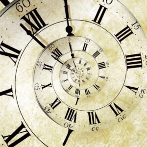 Fotobehang - Spiral Clock 225x250cm - Vliesbehang
