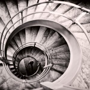 Fotobehang - Spiral Stairs 375x250cm - Vliesbehang