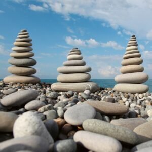 Fotobehang - Stack of Stones 225x250cm - Vliesbehang