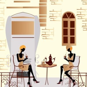 Fotobehang - Street Cafe 225x250cm - Vliesbehang