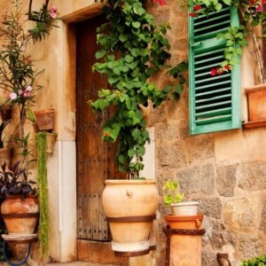 Fotobehang - Street Garden 150x250cm - Vliesbehang