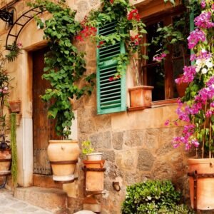Fotobehang - Street Garden 225x250cm - Vliesbehang