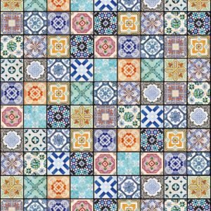 Fotobehang - Vintage Tiles 225x250cm - Vliesbehang