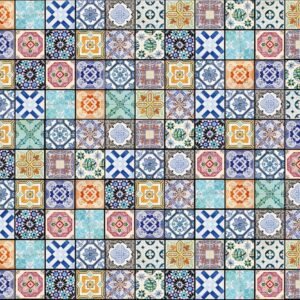 Fotobehang - Vintage Tiles 375x250cm - Vliesbehang