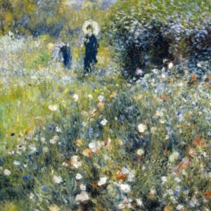 Fotobehang - Woman in Garden 225x250cm - Vliesbehang