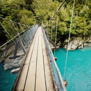Fotobehang - Wooden Bridge 225x250cm - Vliesbehang