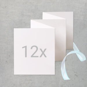 Zigzag fotokaartje Staand Blauw lint - Set van 12