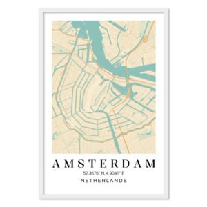 Kaartposter met wit kader 50 x 75