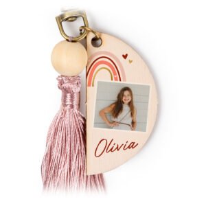 Sleutelhanger full colour print met magnolia kwastje - set van 6