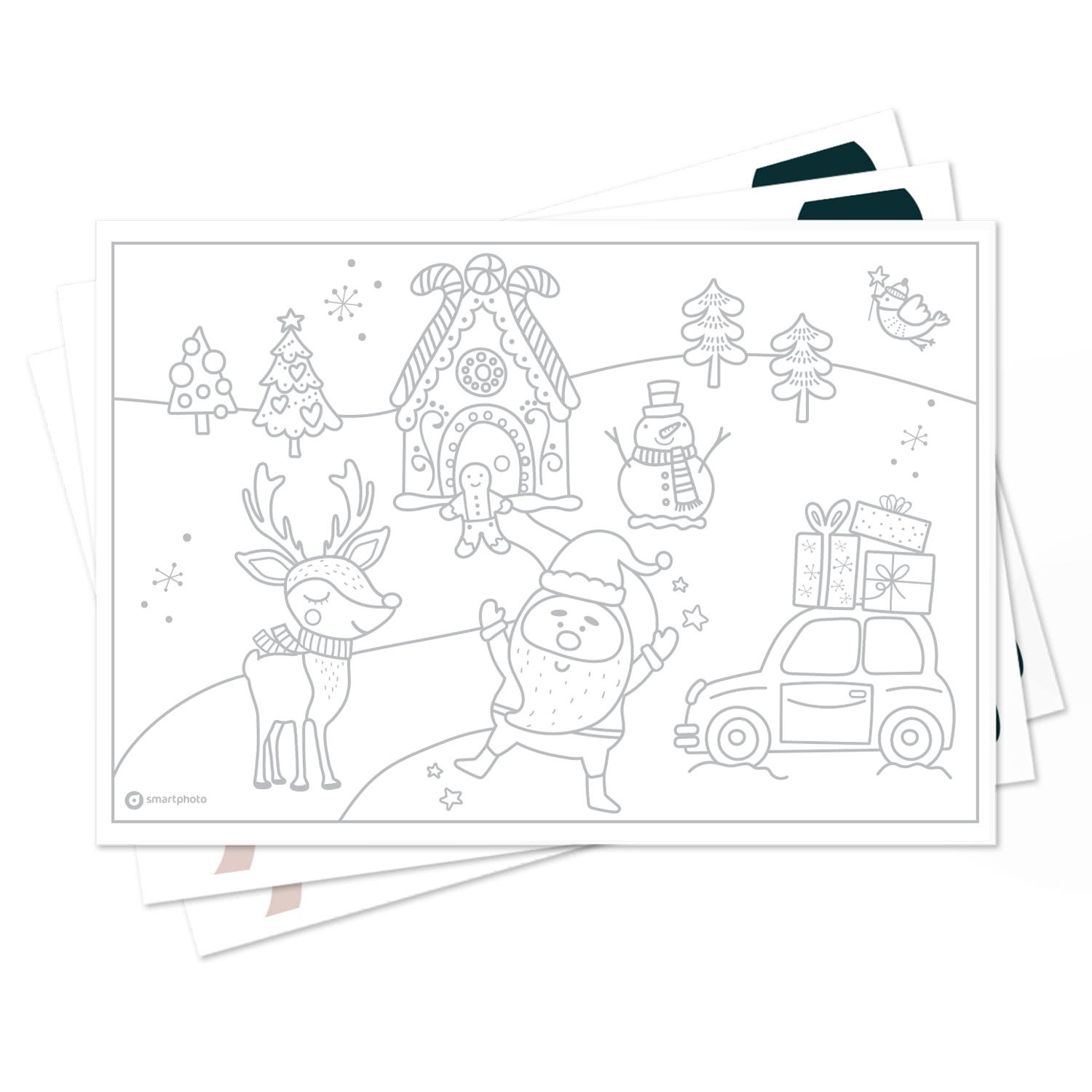 Placemat boog met kleurplaat Kerstmis - Set van 24 1 Placemat boog met kleurplaat Kerstmis - Set van 24