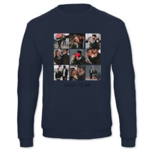 Sweater Unisex Marineblauw met print M