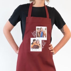 Schort met foto bordeaux rood