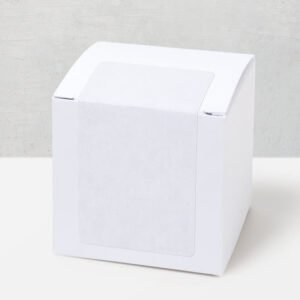 Papieren doos wit rechthoekige sticker - set van 24
