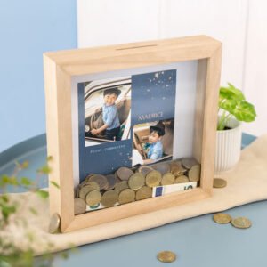 Spaarpot Vierkant Hout