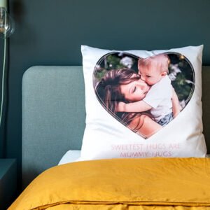 Polyester kussensloop met vulling vierkant L met print op voor- en achterkant